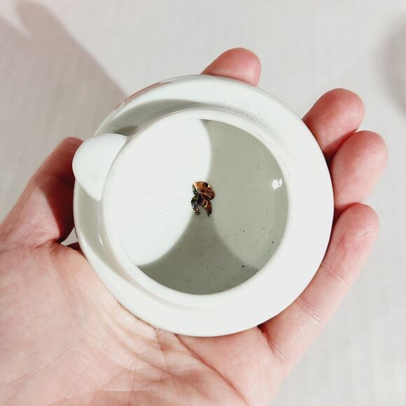 Chodziez Footed Coffee Teapot Red MCM Vtg Poland Ceramic Retro Tall Gold Trim - Picture 11 of 15